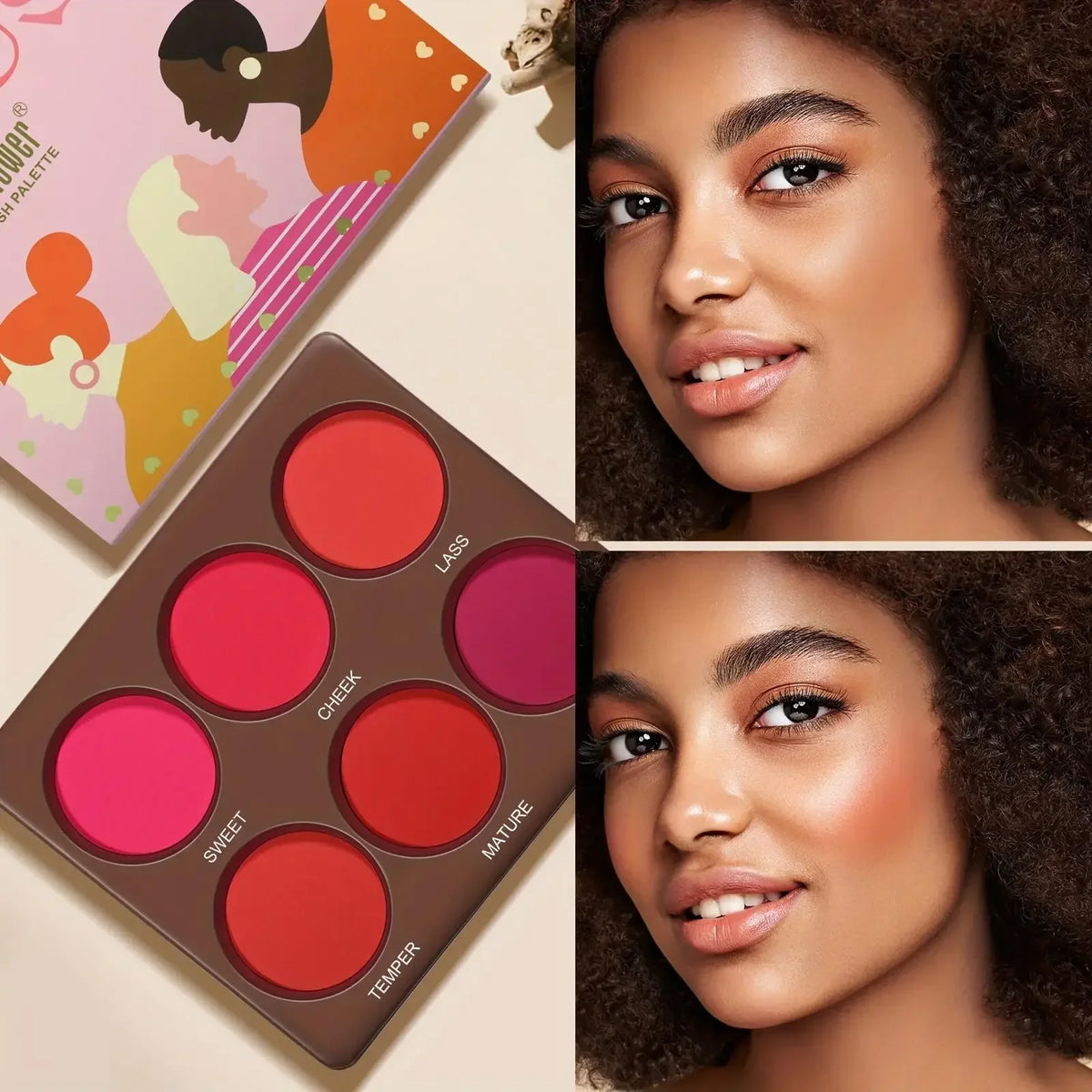 Palette Blush Matte 6 Teintes Waterproof | Romantic Flower | Certifiée CPNP