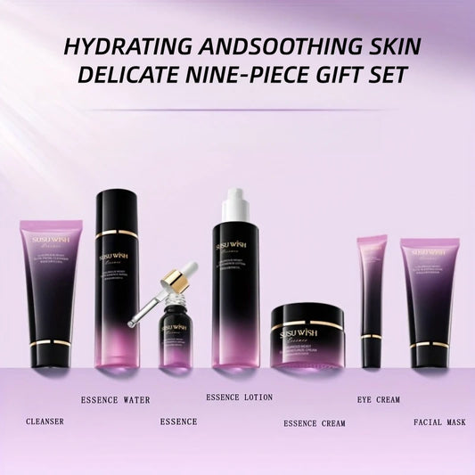 Coffret Soin Visage Luxueux 9 Pièces – Niacinamide & Centella Asiatica