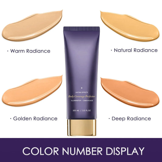 Fond de Teint Corps Waterproof 103ml - Teintes Naturel/Chaud/Profond/Doré | Correcteur Haute Couvrance Visage, Bras & Jambes