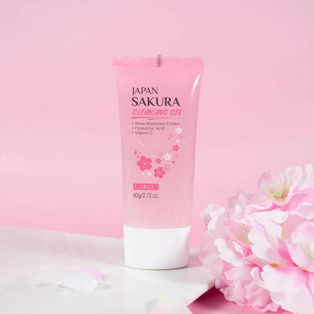 Gel Nettoyant Sakura LAIKOU Japan 60g – Nettoyage en Profondeur, Hydratant & Lissant
