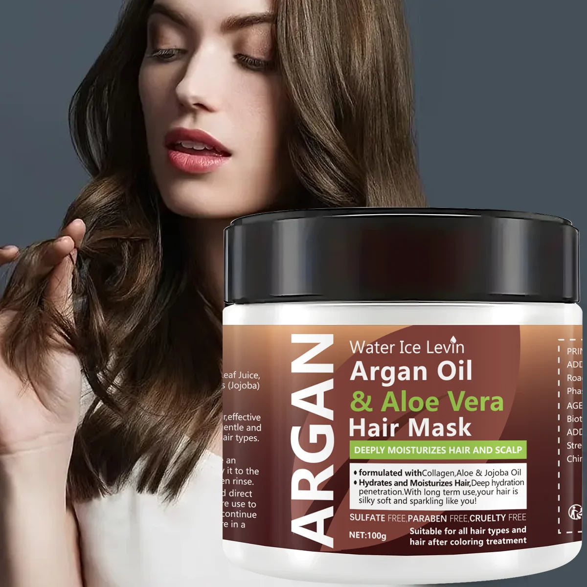 Masque Capillaire Argan & Aloe Vera – Réparateur, Lissant & Hydratant | 100g