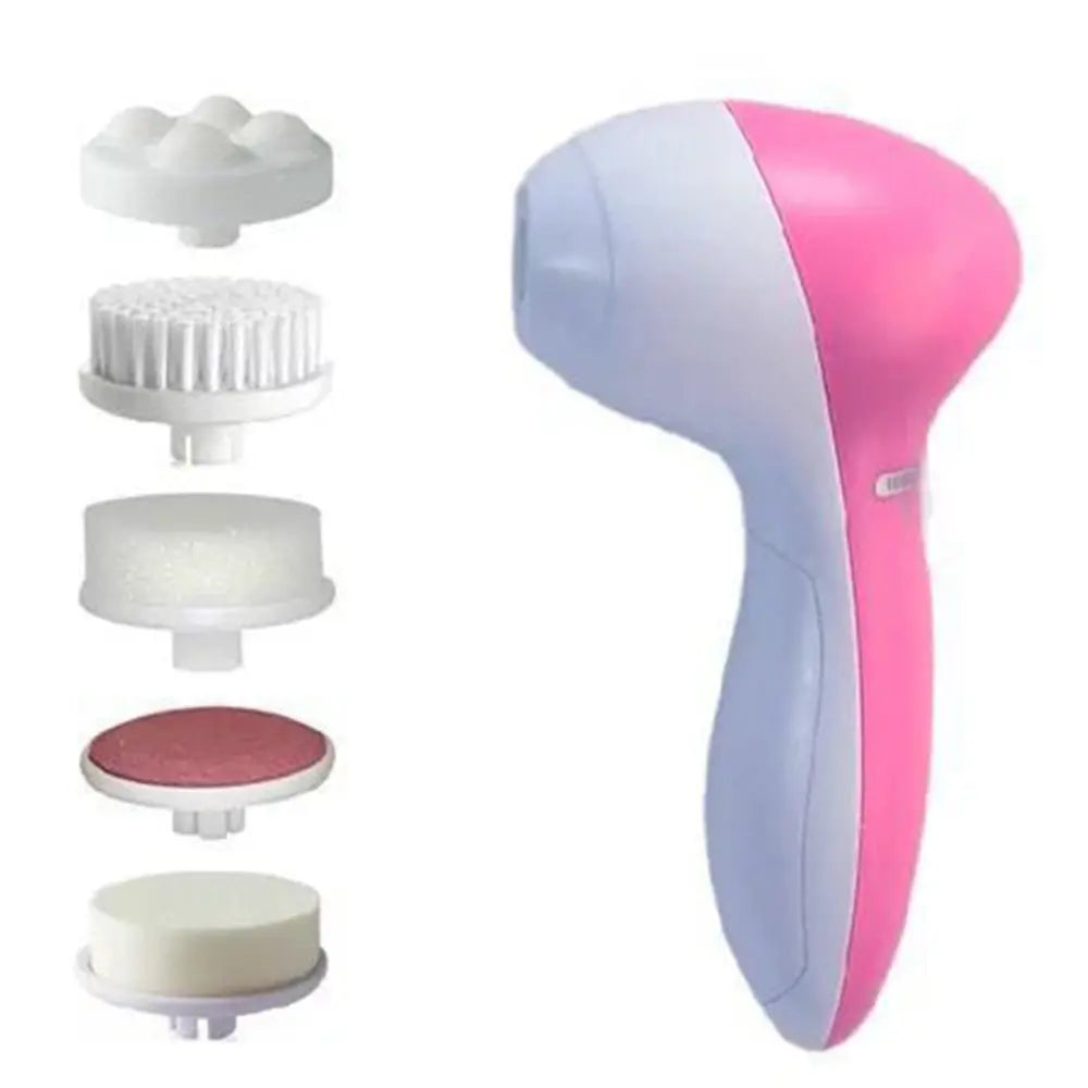 Brosse Nettoyante Visage Électrique 5 en 1 – Massage Vibrant & Anti-Points Noirs