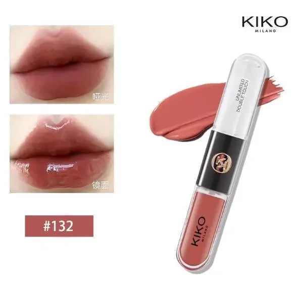KIKO Milano – Rouge à Lèvres Double Tête & Gloss Miroir Transparent, Longue Tenue