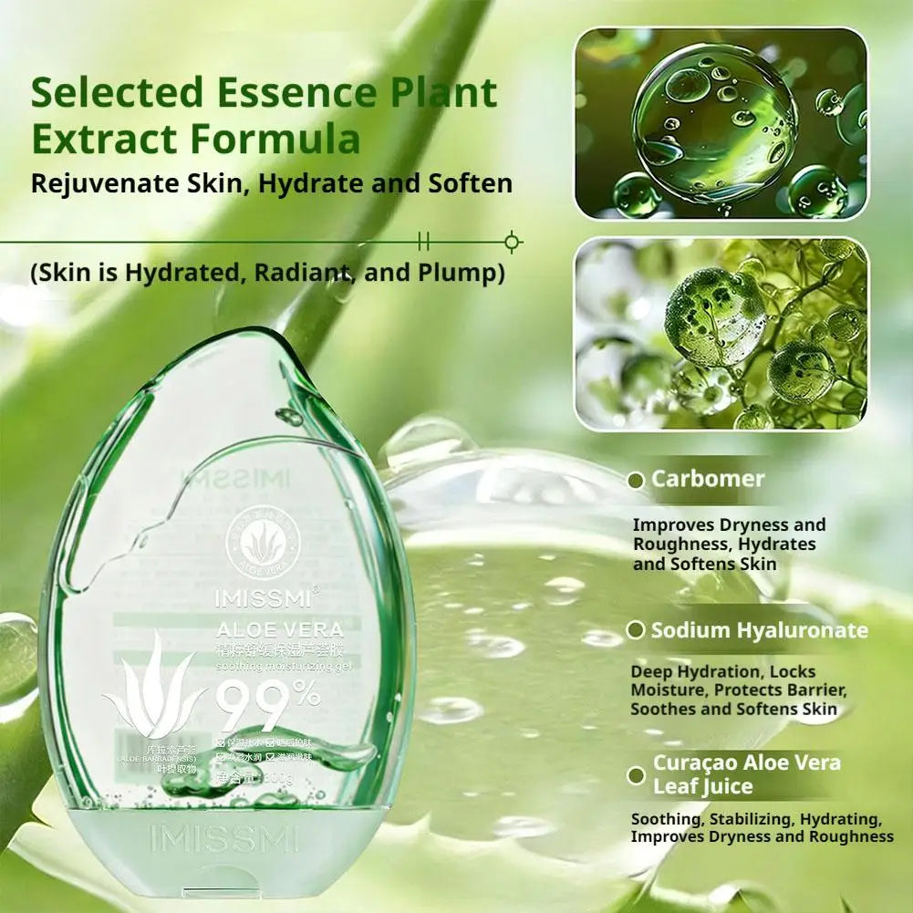 Gel Apaisant à l'Aloe Vera 99% – Hydratant, Réparateur & Anti-Coup de Soleil (300g)