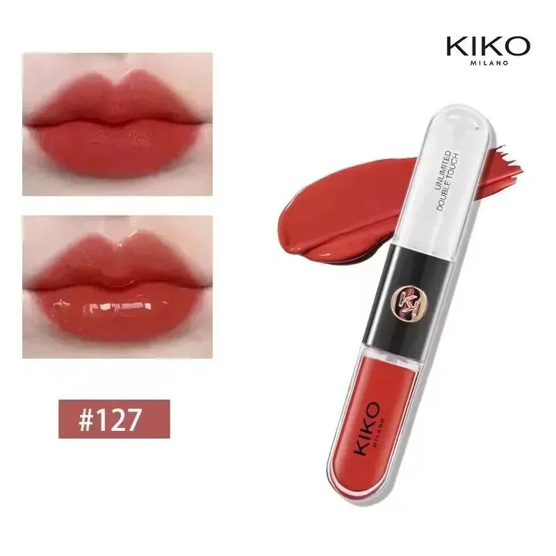 KIKO Milano – Rouge à Lèvres Double Tête & Gloss Miroir Transparent, Longue Tenue