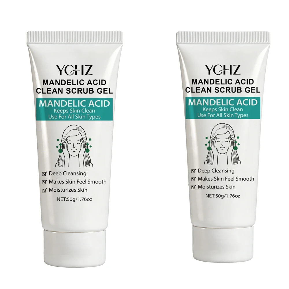 Gel Nettoyant à l'Acide Mandélique YCHZ 50g – Pores Désincrustés, Aloe Vera & Essence de Rose | Peau Lisse