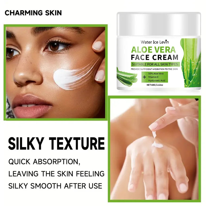 Crème Visage Aloe Vera Hypoallergénique – Acide Hyaluronique & Collagène