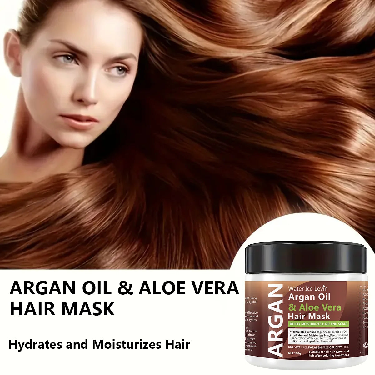 Masque Capillaire Argan & Aloe Vera – Réparateur, Lissant & Hydratant | 100g