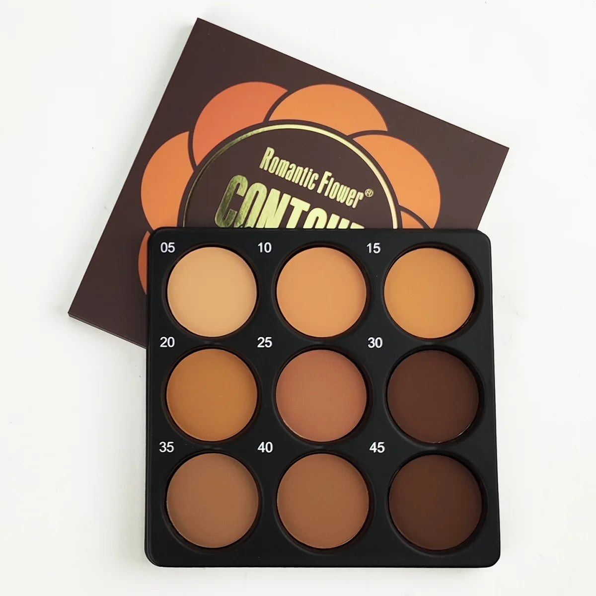 Palette Contouring 9 Teintes Bronze – Fond de Teint, Correcteur, Contouring & Poudre Fixante