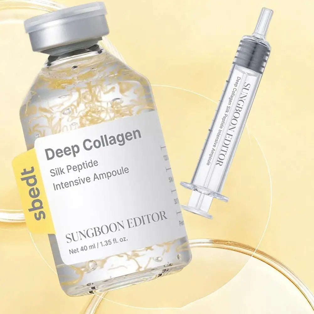 Ampoule Collagène & Peptides Soie 40ml – Sérum Anti-Rides Hydratant Style Coréen