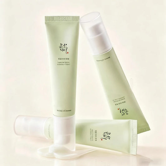 Soin Visage Coréen – 5 Essences Éclat, Anti-âge & Crème Contour des Yeux Hydratante
