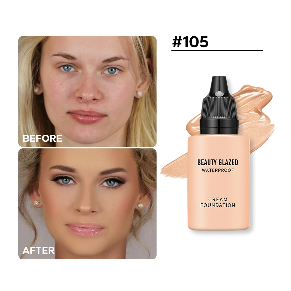 Fond de Teint Liquide Mat HD 24h – Beauty Glazed | Couvrance Totale & Waterproof
