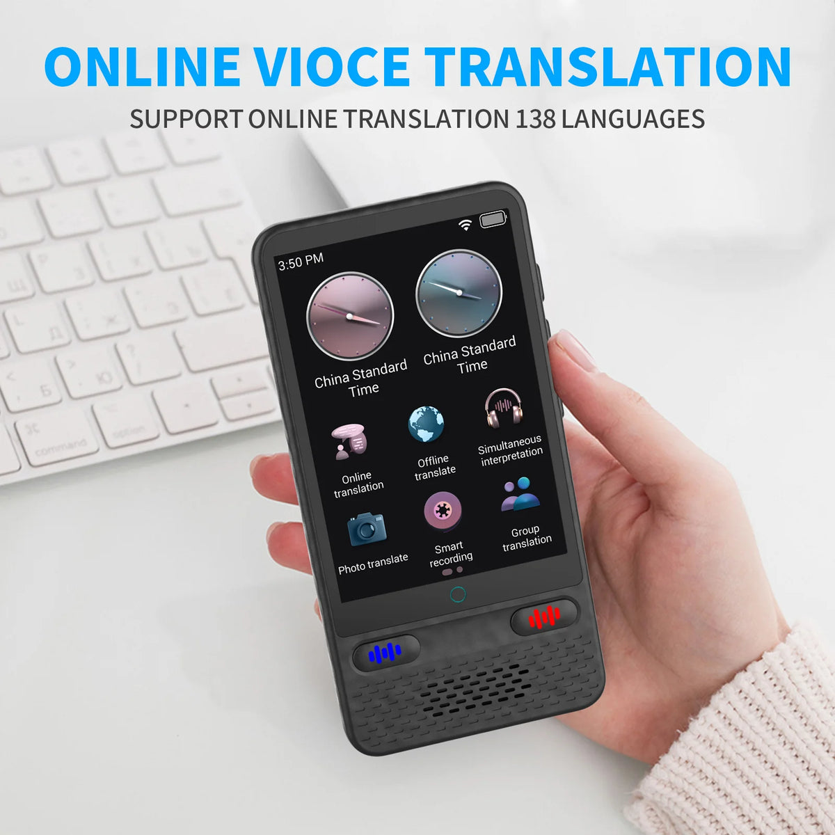 Traducteur Vocal Boeleo S85 – 138 Langues, ChatGPT, Photo & Interprétation | Écran 3,54"