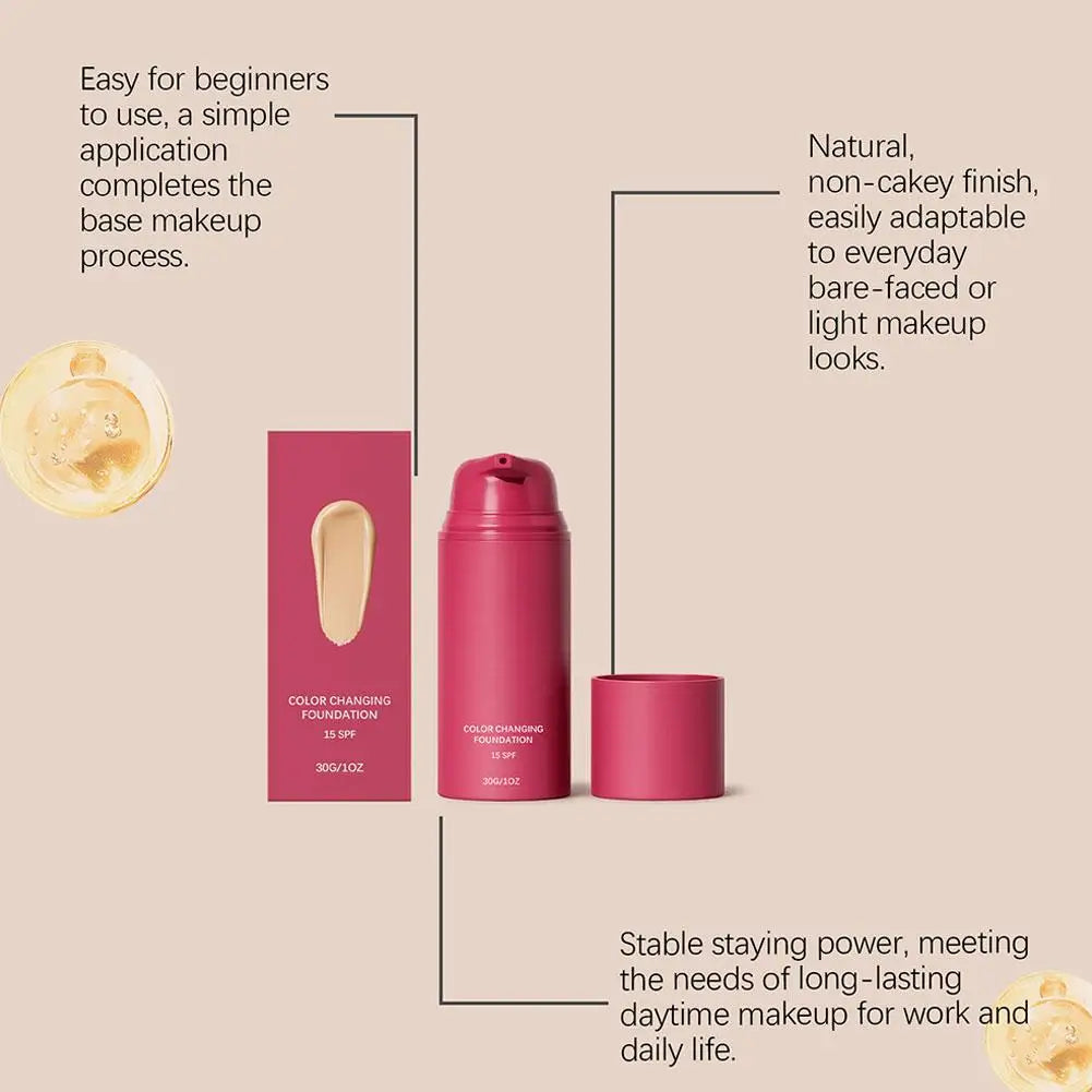 Fond de Teint Correcteur Thermo-Adaptatif 30g – Teint Naturel Éclatant & Longue Tenue