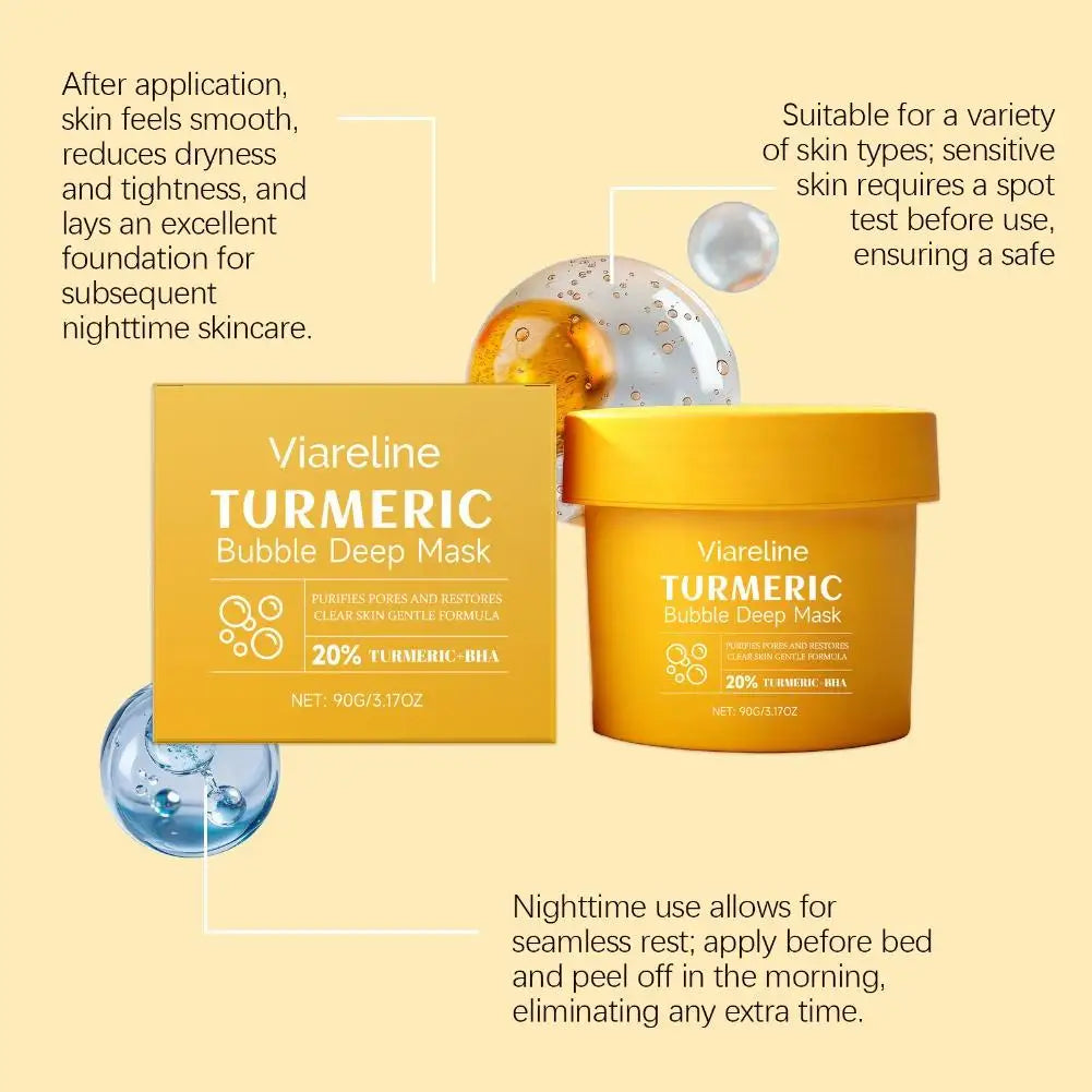 Masque Bulles au Curcuma Style Coréen | Détox, Anti-Points Noirs & Pores Resserrés