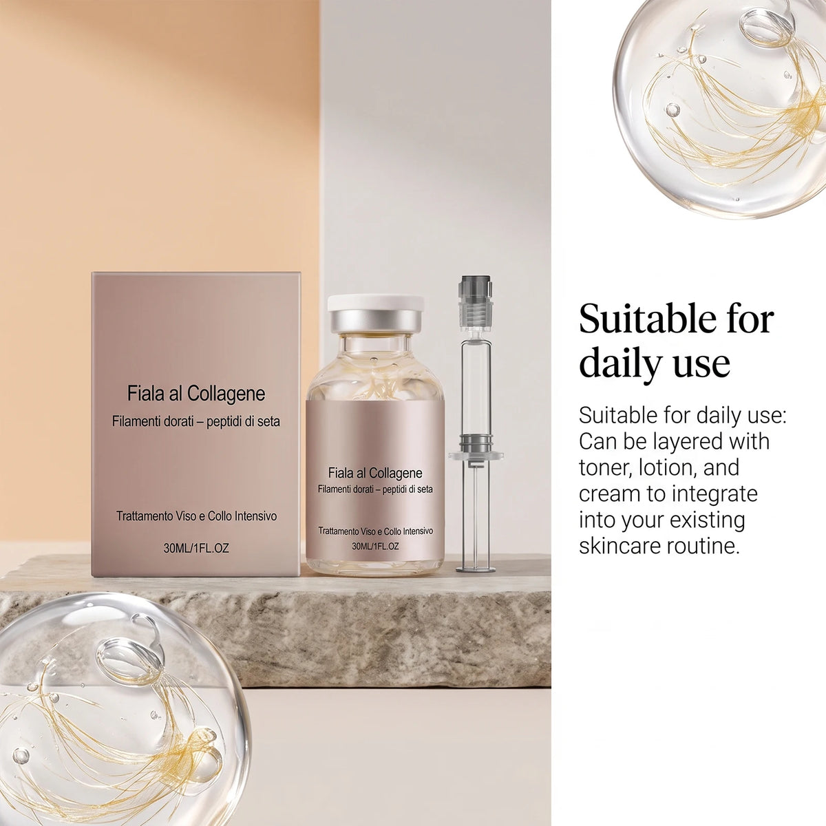 Coffret Sérum Hydratant & Stick Collagène Soie – Anti-Rides, Raffermissant, Hydratation Profonde