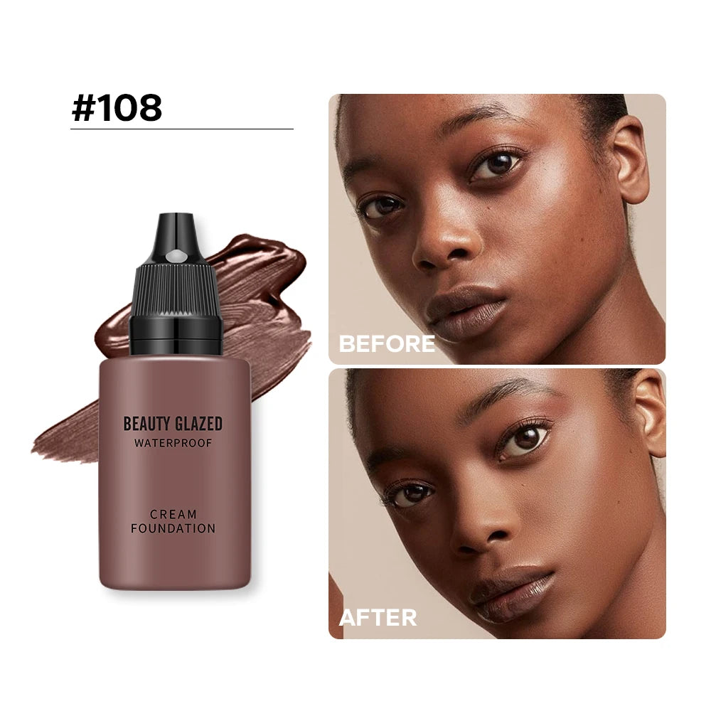 Fond de Teint Liquide Mat HD 24h – Beauty Glazed | Couvrance Totale & Waterproof