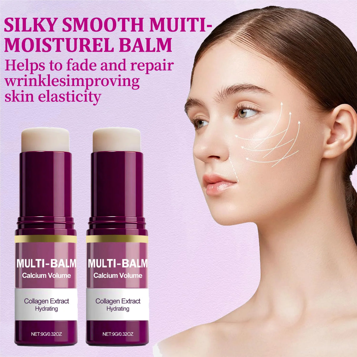 Stick Baume Multi-Usage Calcium & Collagène – Hydratant, Raffermissant & Base Maquillage