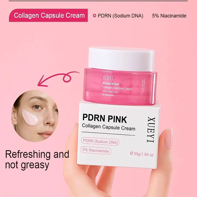 Crème Capsules PDRN Collagène Rose & Niacinamide – Hydratante, Éclat & Anti-Taches Style Coréen