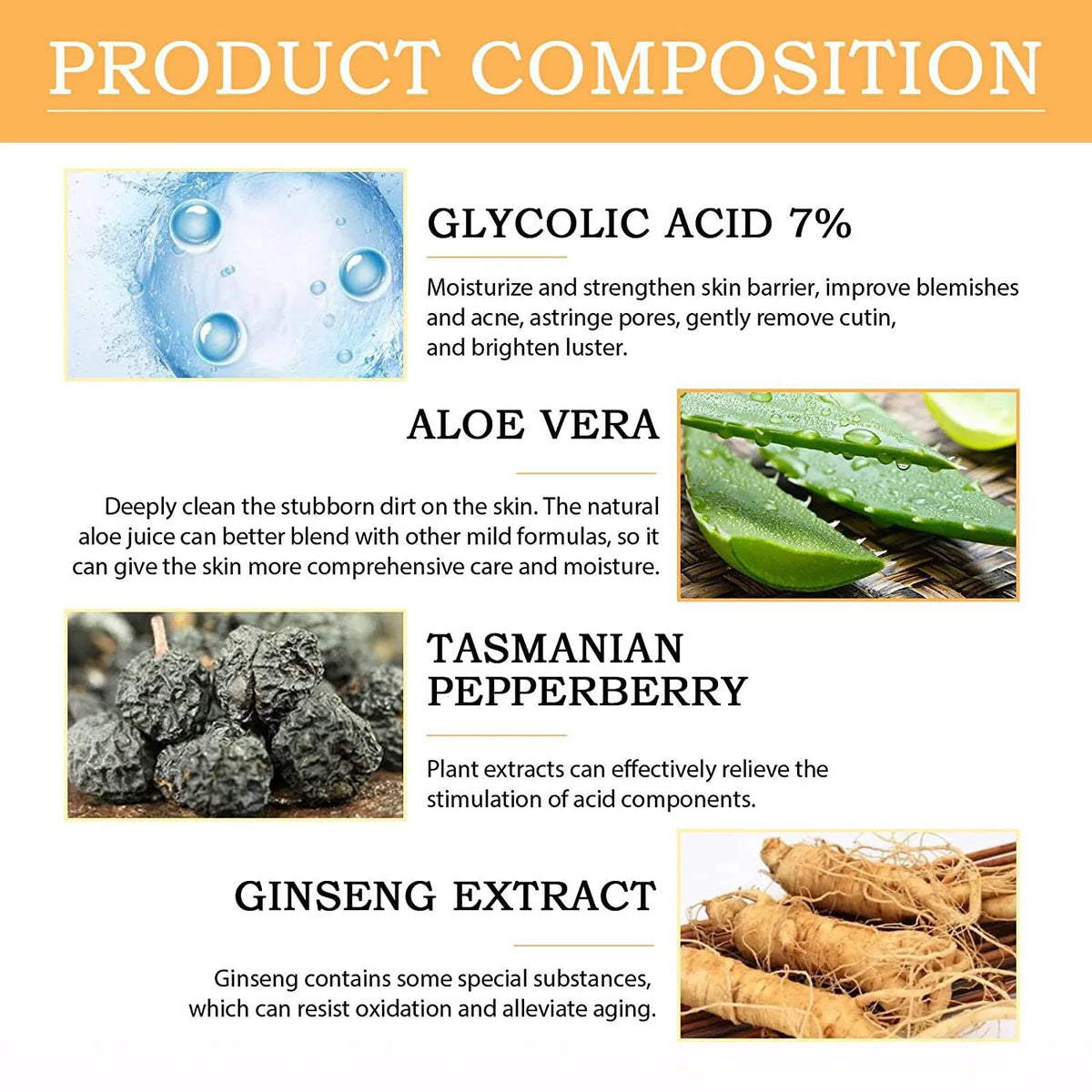 Lotion Tonique Acide Glycolique 7% 100ml – Anti-Acné, Hydratante & Exfoliante