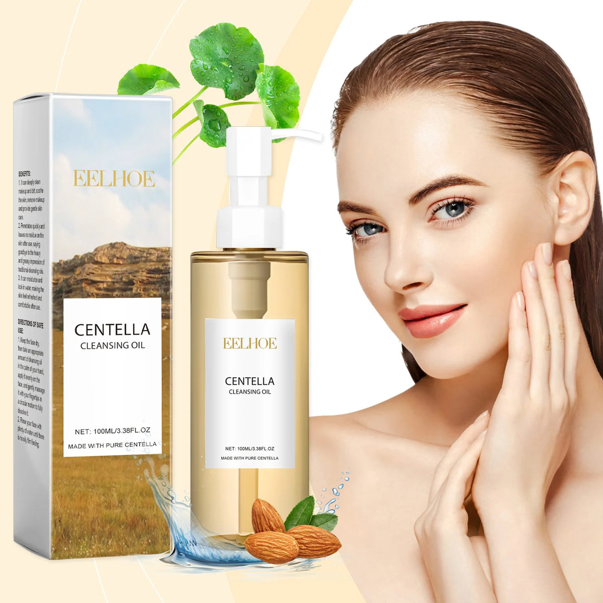 Huile Démaquillante Centella Asiatica EELHOE – Vitamine E, Anti-Points Noirs & Pores | 100ml