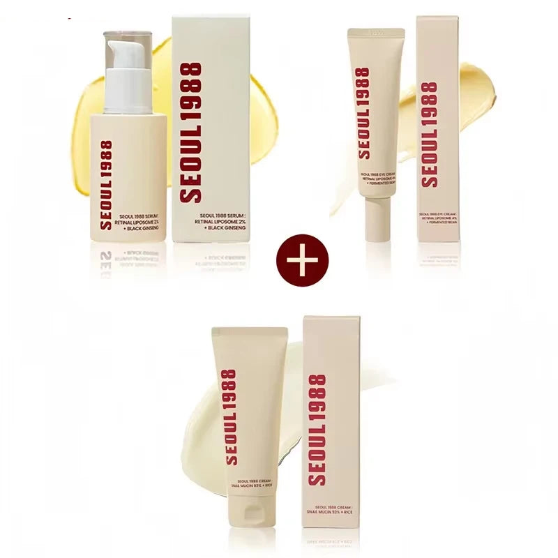 Seoul 1988 – Sérum Retinol & Ginseng Noir, Crème Escargot & Contour des Yeux Anti-Âge