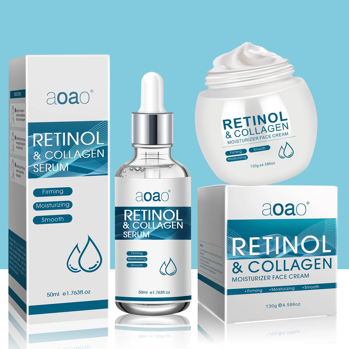 Set Soin Visage Retinol & Sérum Collagène – Hydratation Intense & Anti-Âge