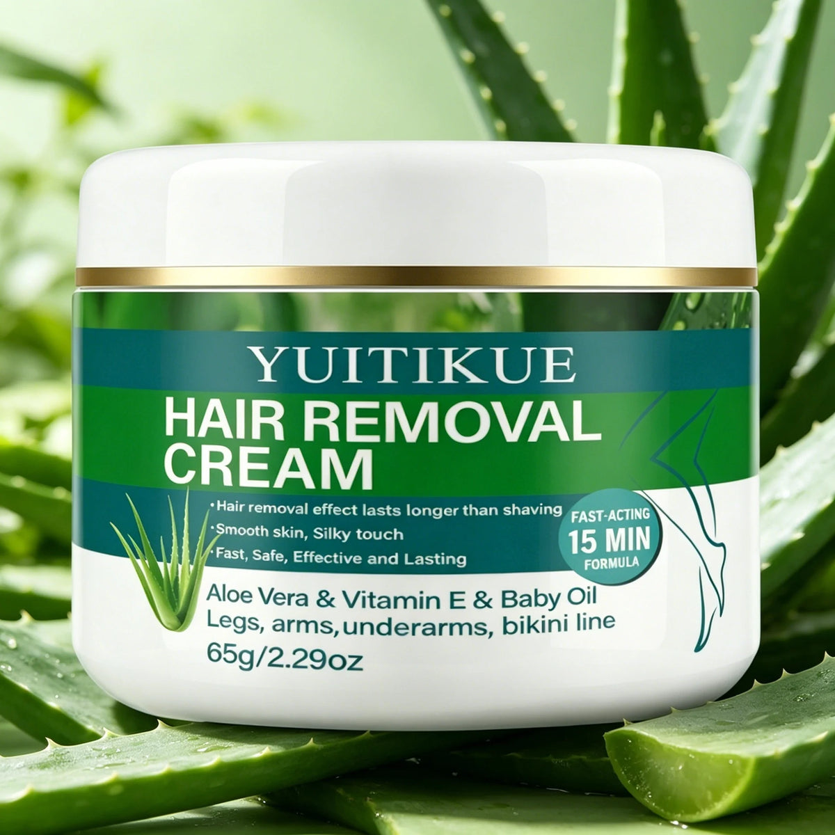 Crème Dépilatoire Aloe Vera & Vitamine E – Action Rapide 15 Min 65g