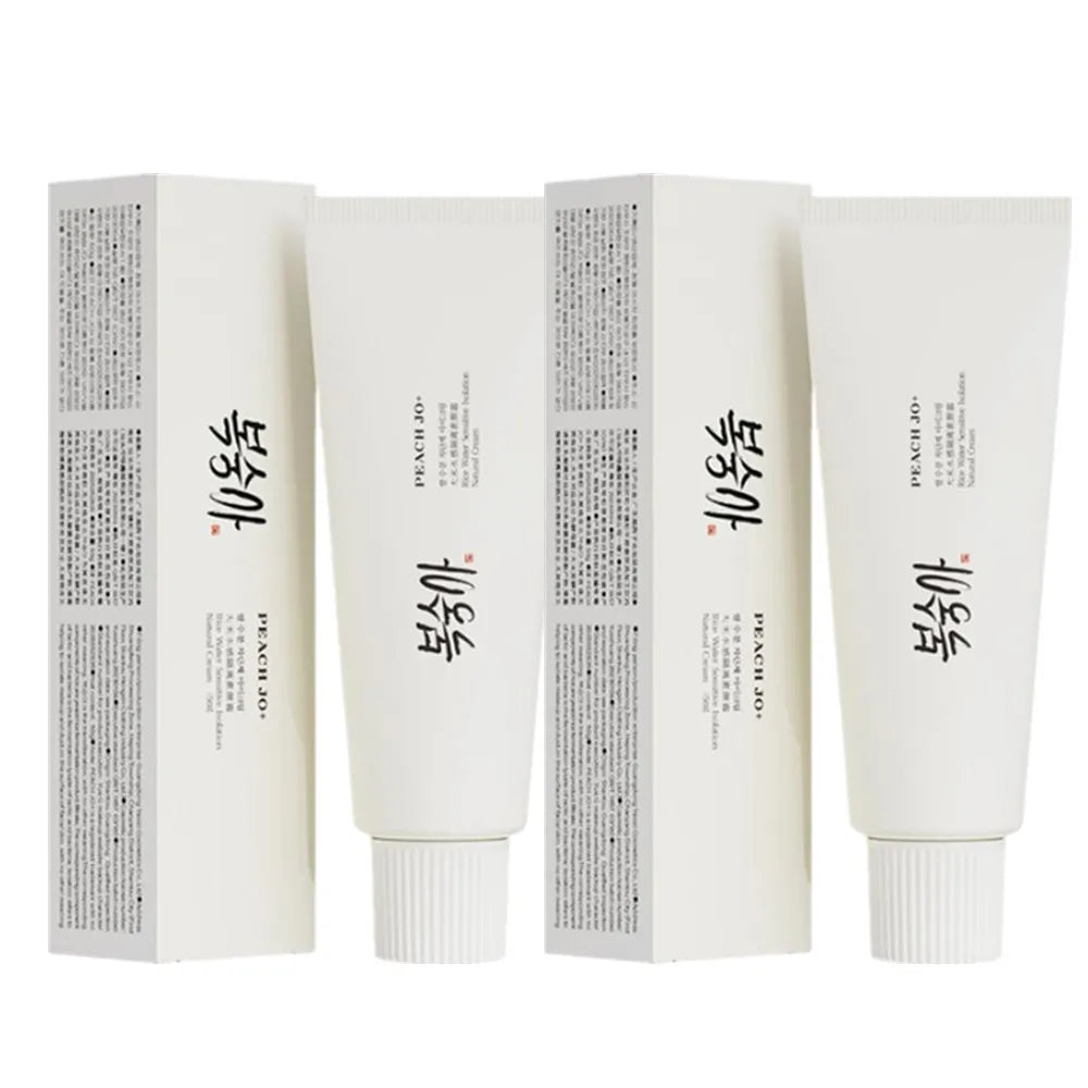 Crème Primer Extrait de Riz SPF50+ 50g – Hydratante, Éclat & Couvrance Légère Style Coréen