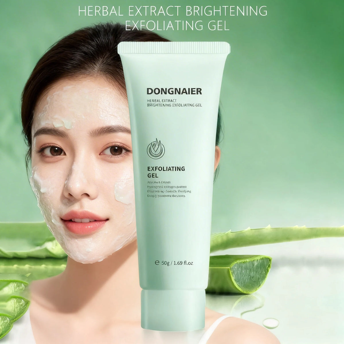 Gel Exfoliant aux Herbes – Éclat, Lissant & Hydratant | Soin Visage 50g