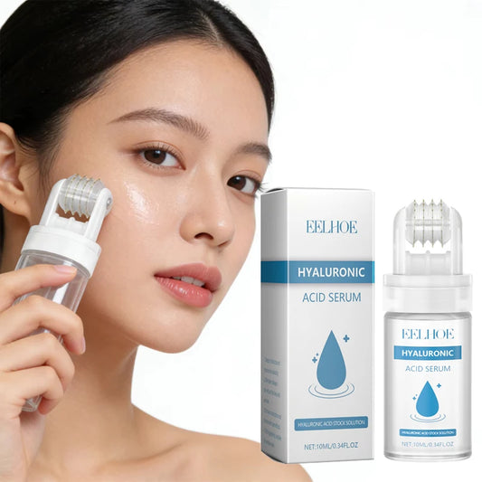 Essence Hydratante à l’Acide Hyaluronique avec Rouleau Microneedle – Soin Coréen Absorbé Rapidement