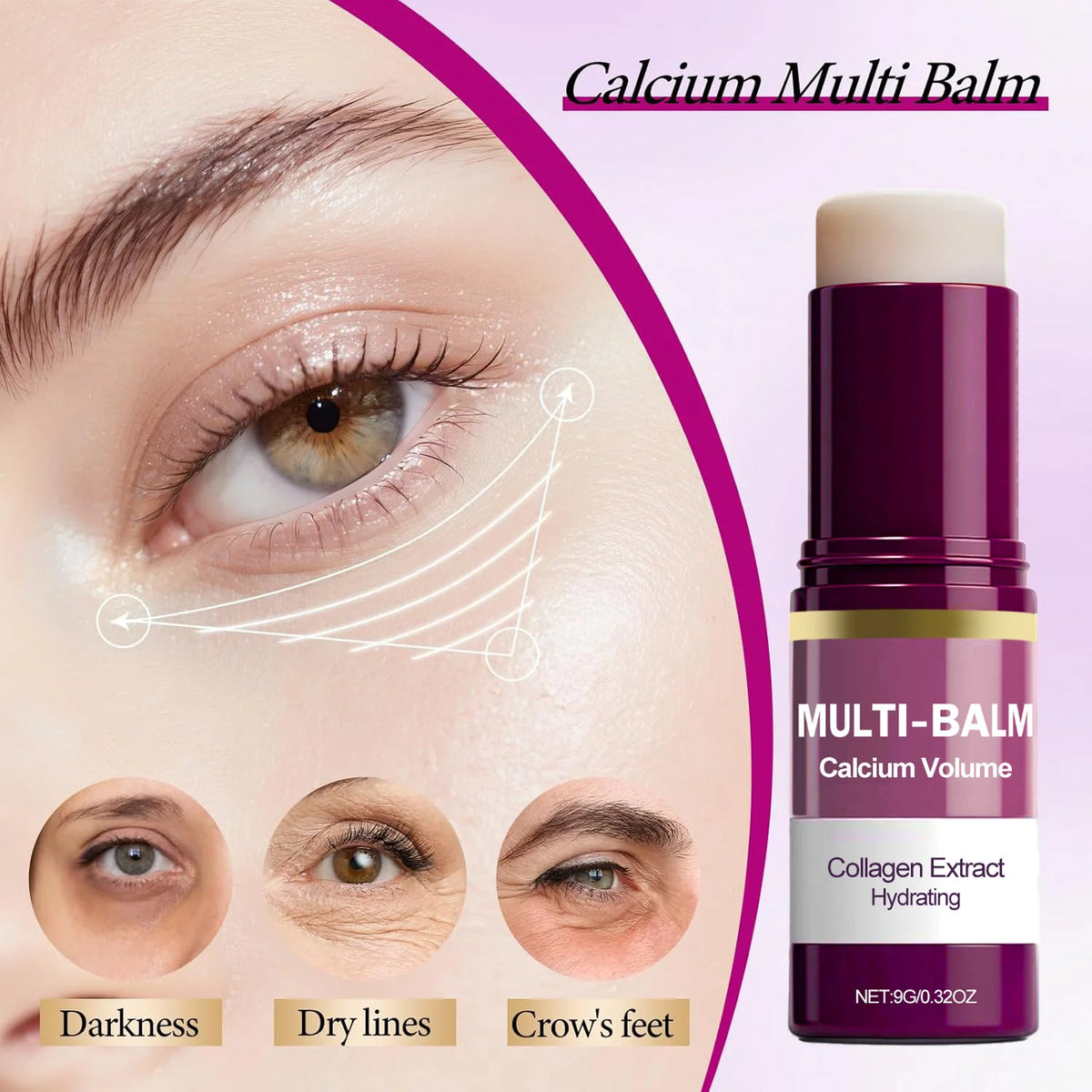 Stick Baume Multi-Usage Calcium & Collagène – Hydratant, Raffermissant & Base Maquillage