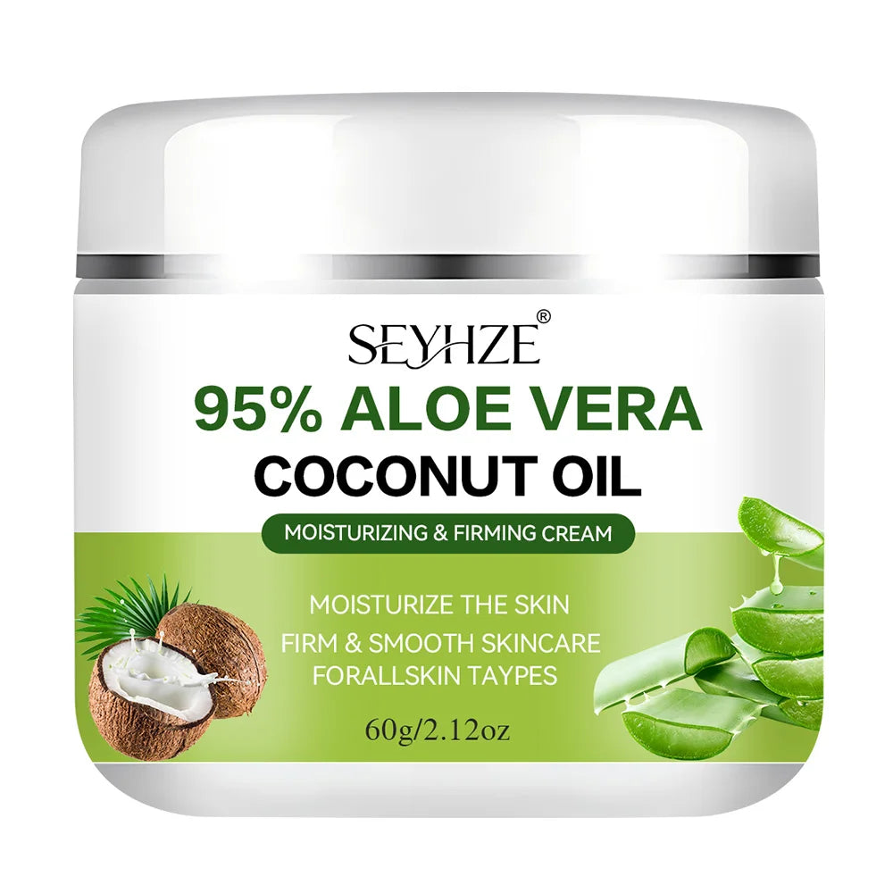 Crème Hydratante Visage SEYHZE – Aloe Vera, Coco & Lotus des Neiges – Hydratation 72h
