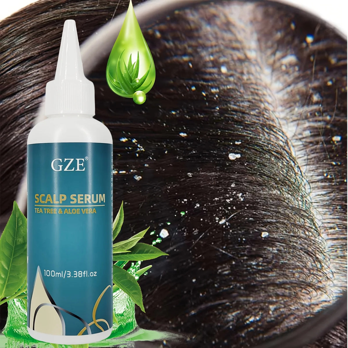 Sérum Cuir Chevelu Thé Vert & Aloe Vera – Anti-Pellicules & Hydratant | 100ml
