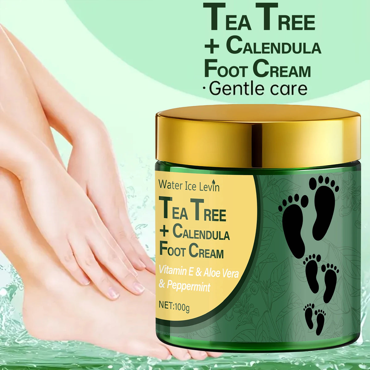 Crème Pieds Hydratante Tea Tree & Calendula – Vitamine E & Aloe Vera 100g