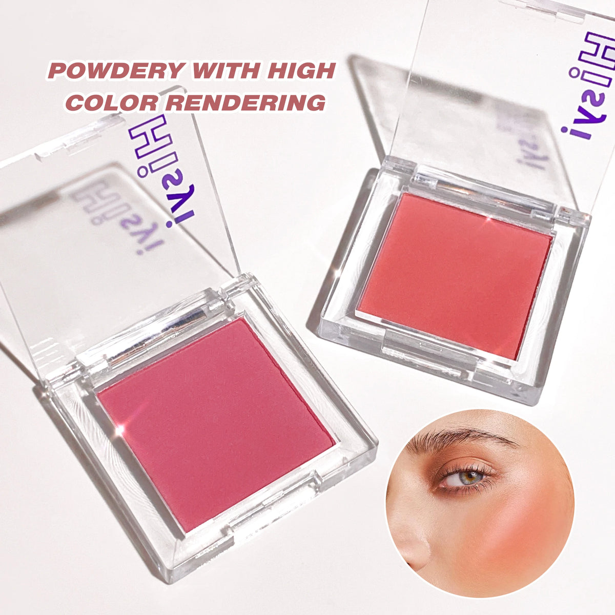 Blush Poudre Monochrome HISYI | Illuminant, Matte & Naturel | Certifié CPNP