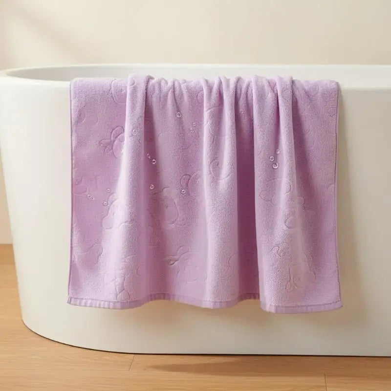 Embossed Bath Towel 70x120cm Quick Drying Highly Absorbent Machine Washable Towel for Gym Travel Bathroom Daily Use