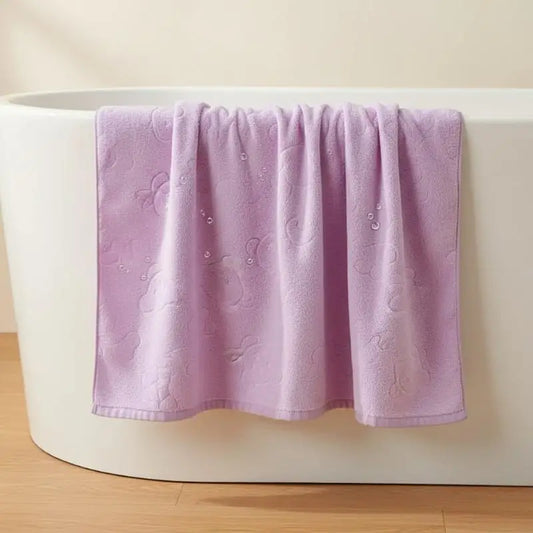 Embossed Bath Towel 70x120cm Quick Drying Highly Absorbent Machine Washable Towel for Gym Travel Bathroom Daily Use