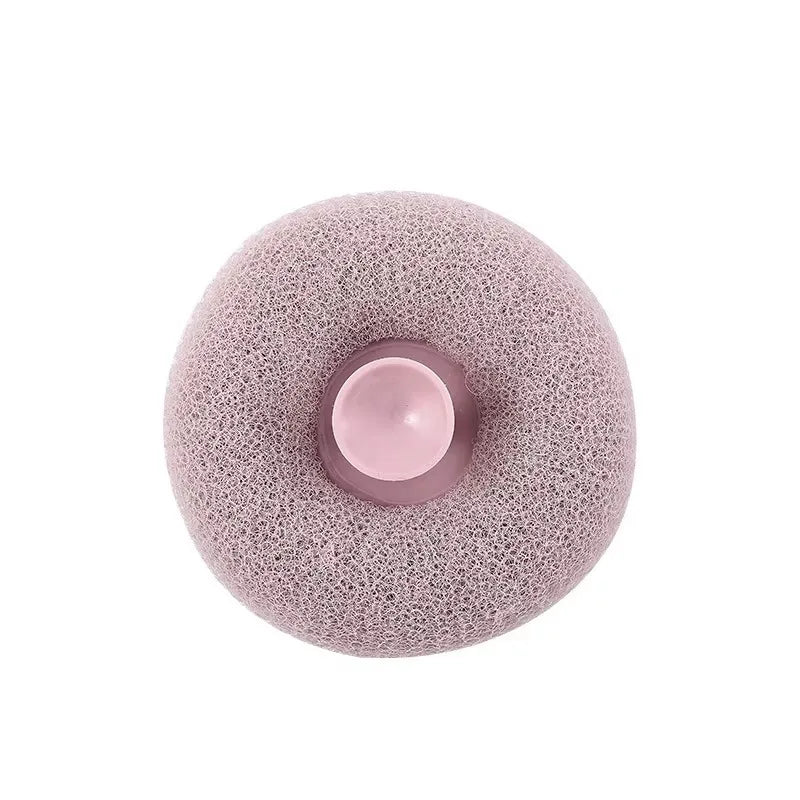 Éponge de bain circulaire pour massage – 4 pièces, filet moussant avec ventouse