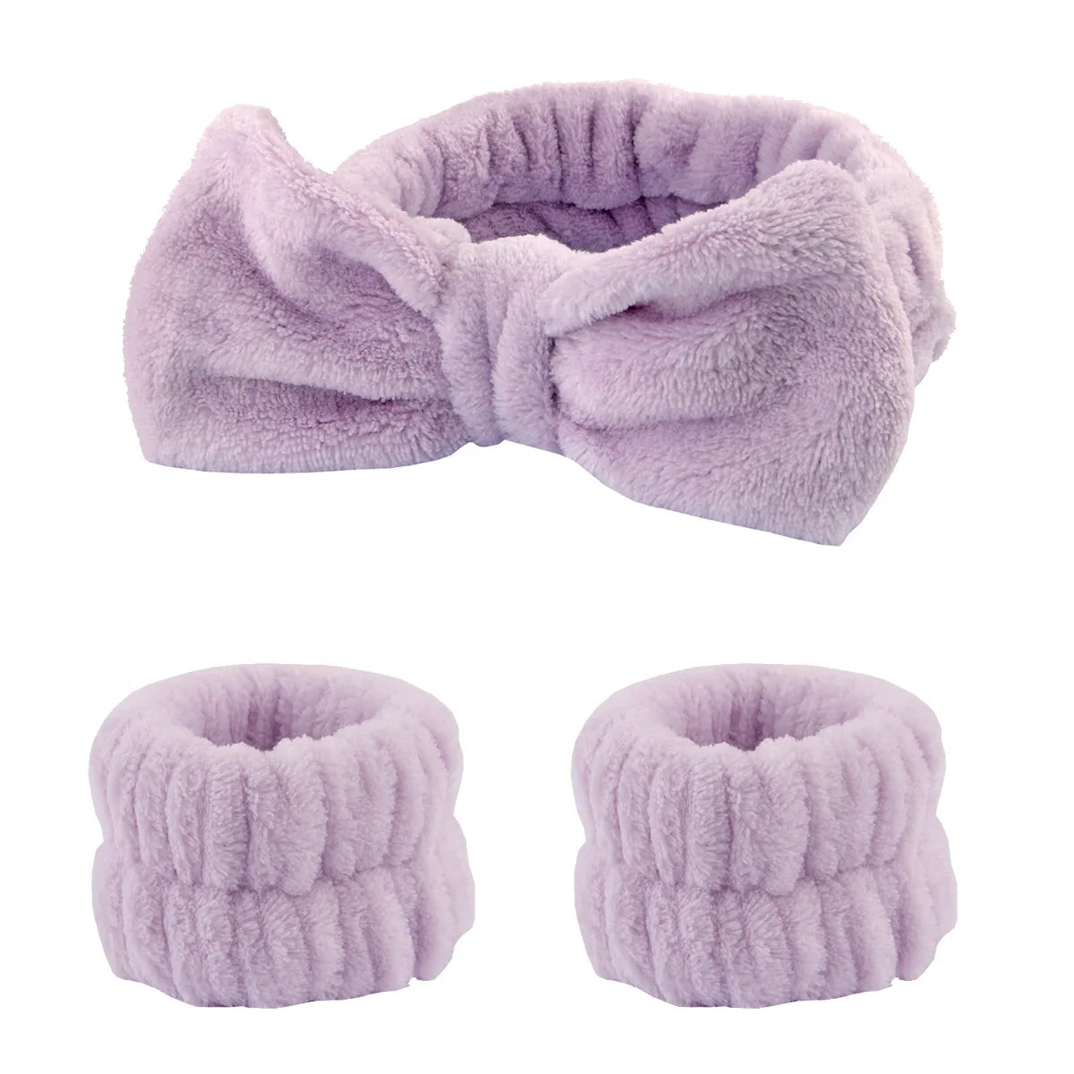 Bandeaux Spa & Poignets Absorbants – Set Beauté Coral Fleece