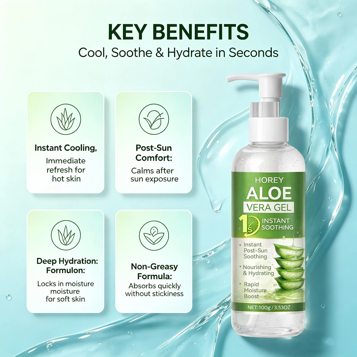 Gel Apaisant à l'Aloe Vera – Hydratation Visage & Corps 100g